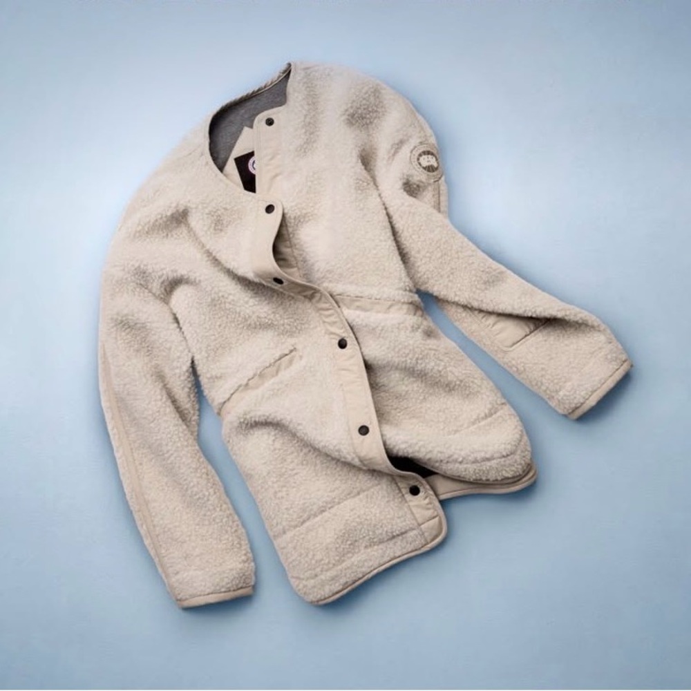 UGG Med Cream Quilted car REVERSIBLE Sherpa snap Winter Coat snow aspen vail